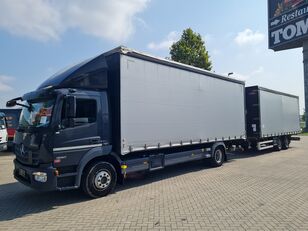 грузовик штора MERCEDES-BENZ ATEGO 1530 7.3m+7.25m 94m3 D brief + прицеп штора