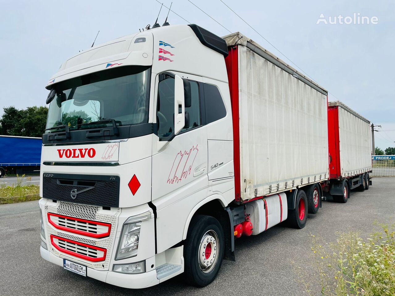 грузовик штора Volvo FH 540 + прицеп штора