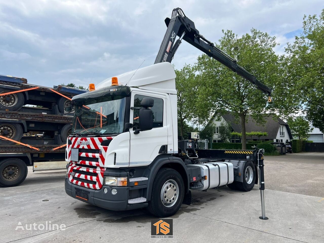 Купить тягач Scania P 380 EURO 4 - AUTOMATIC - KRAN/CRANE HIAB 16T/M -  ORIGINAL KM! Нидерланды Oisterwijk, AZ40277